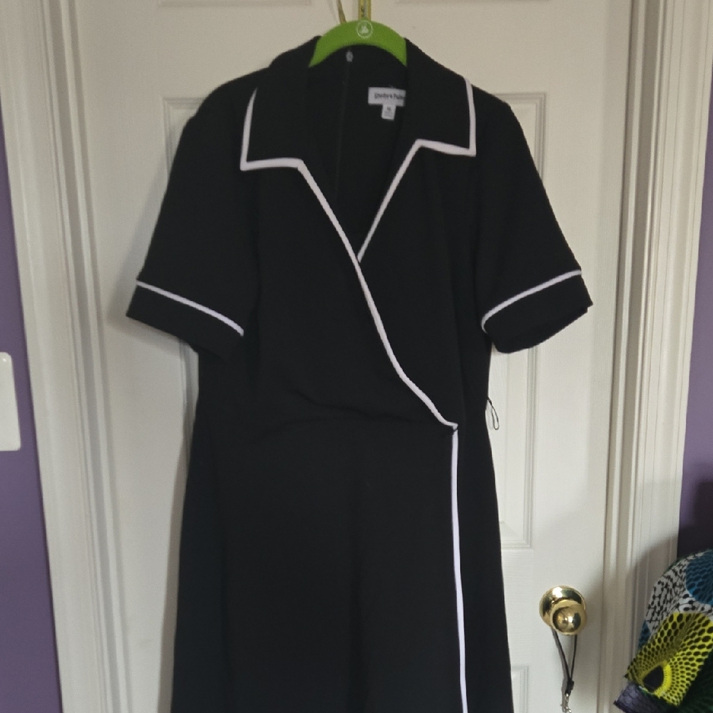 Shelby & Palmer Black Dress with White Trim